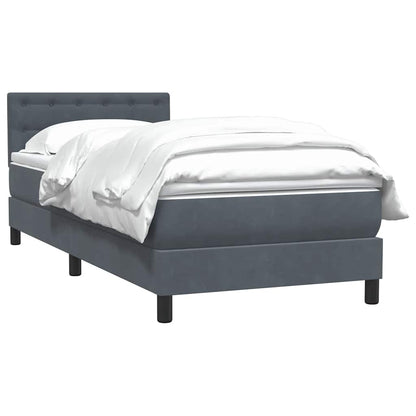 Giroletto a Molle con Materasso Grigio Scuro 80x210 cm Velluto | homemem39