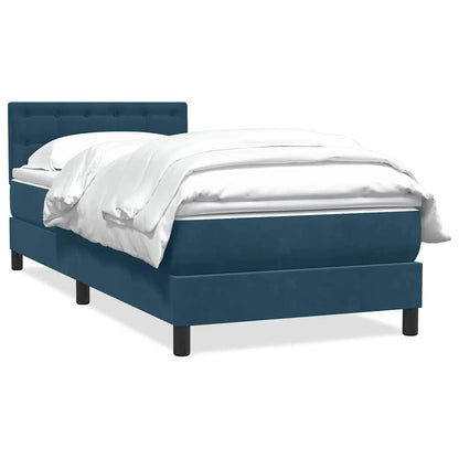 Giroletto a Molle con Materasso Blu Scuro 80x210 cm Velluto | homemem39