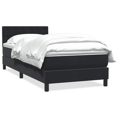 Giroletto a Molle con Materasso Nero 90x210 cm in Velluto | homemem39