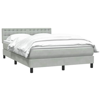 Giroletto a Molle con Materasso Grigio Chiaro 160x210cm Velluto