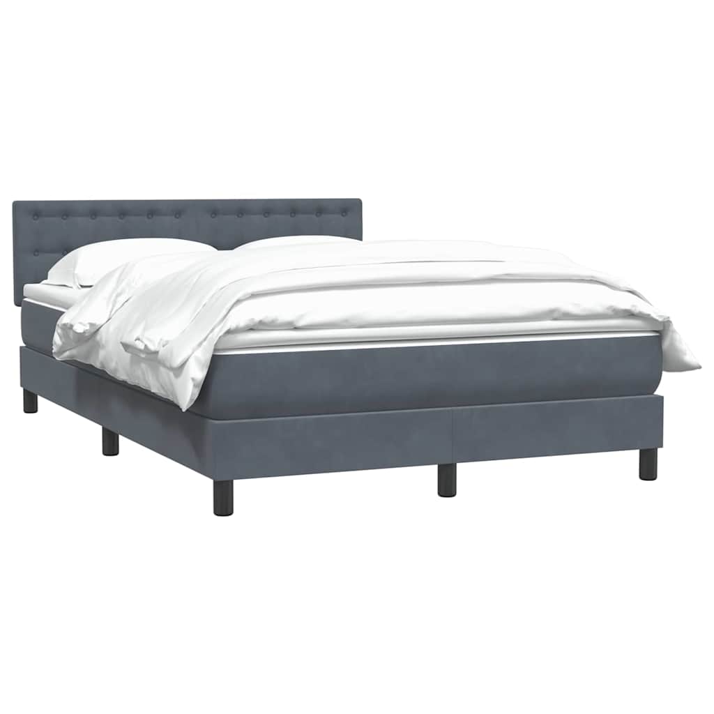 Giroletto a Molle con Materasso Grigio Scuro 160x210 cm Velluto | homemem39