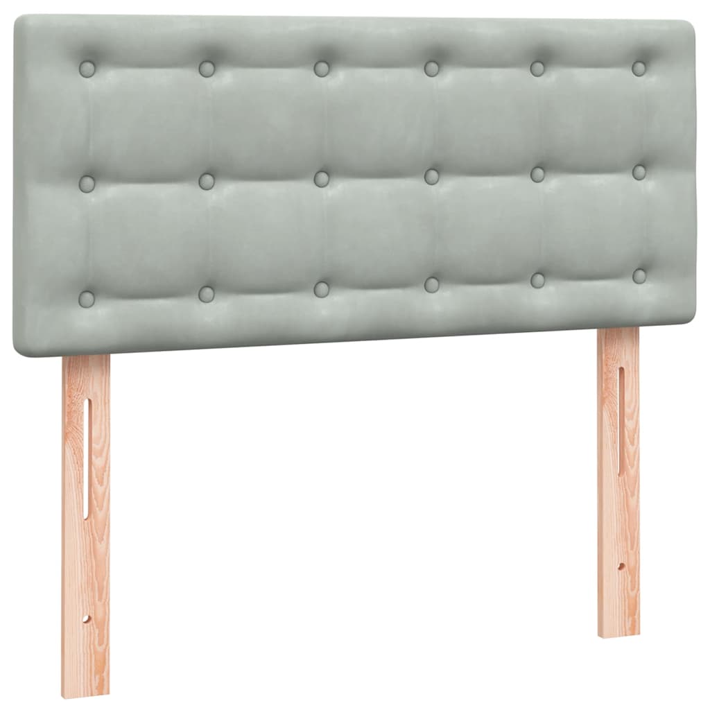 Giroletto a Molle con Materasso Grigio Chiaro 80x220 cm Velluto | homemem39