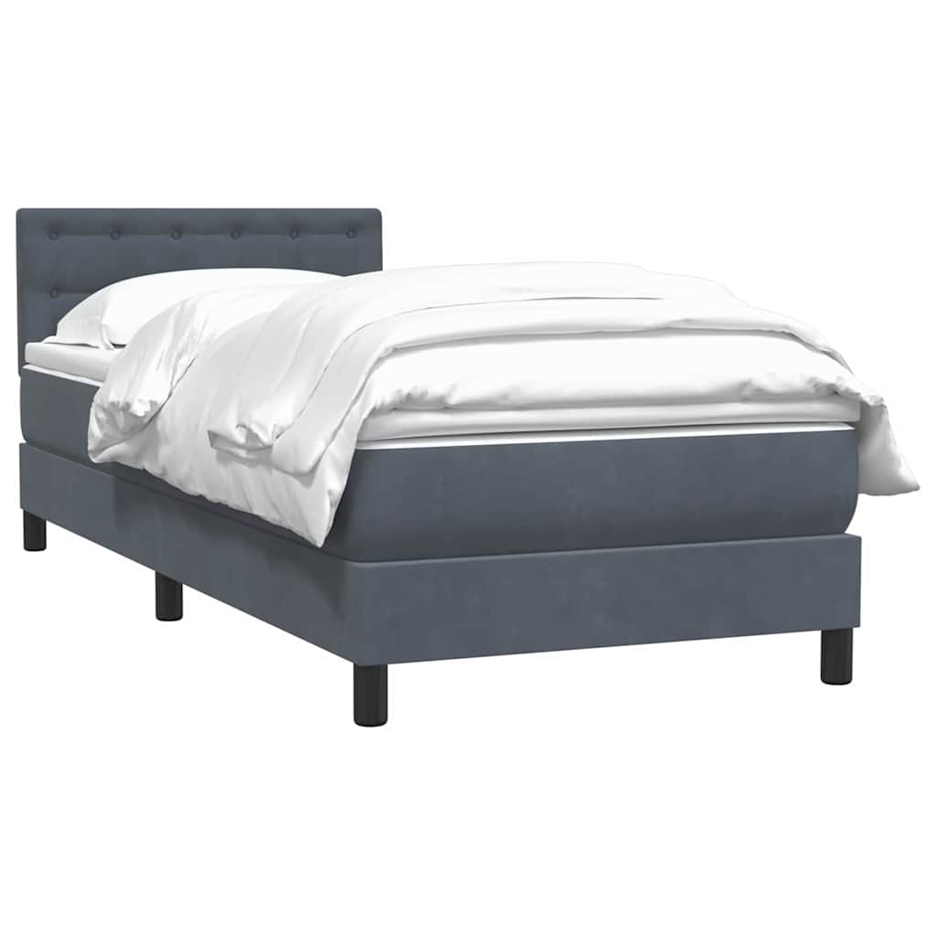 Giroletto a Molle con Materasso Grigio Scuro 80x220 cm Velluto | homemem39