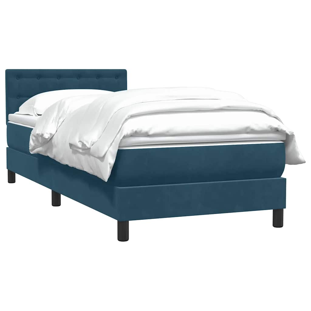 Giroletto a Molle con Materasso Blu Scuro 80x220 cm Velluto | homemem39