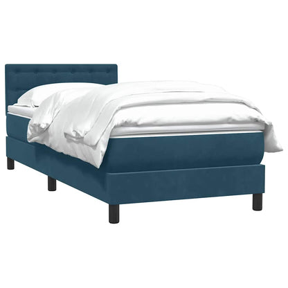 Giroletto a Molle con Materasso Blu Scuro 80x220 cm Velluto | homemem39
