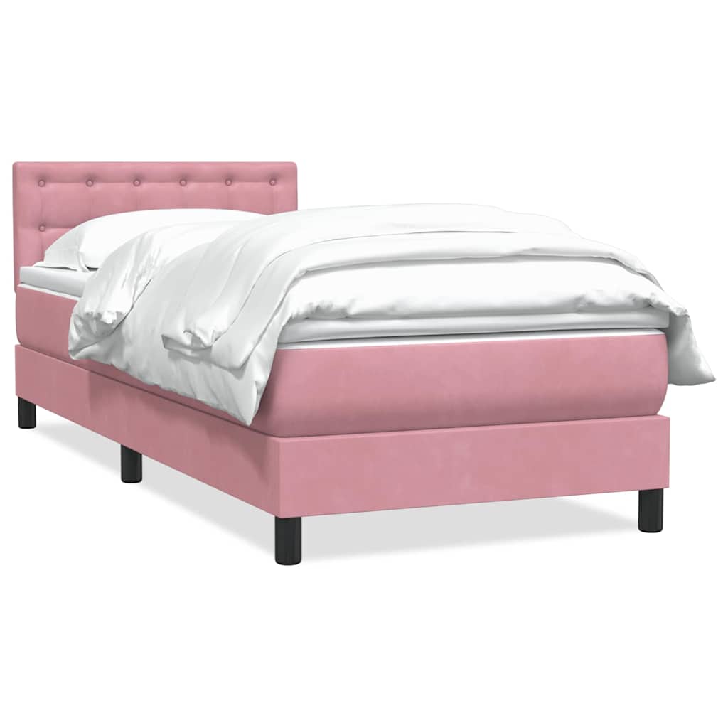 Giroletto a Molle con Materasso Rosa 80x220 cm Velluto | homemem39
