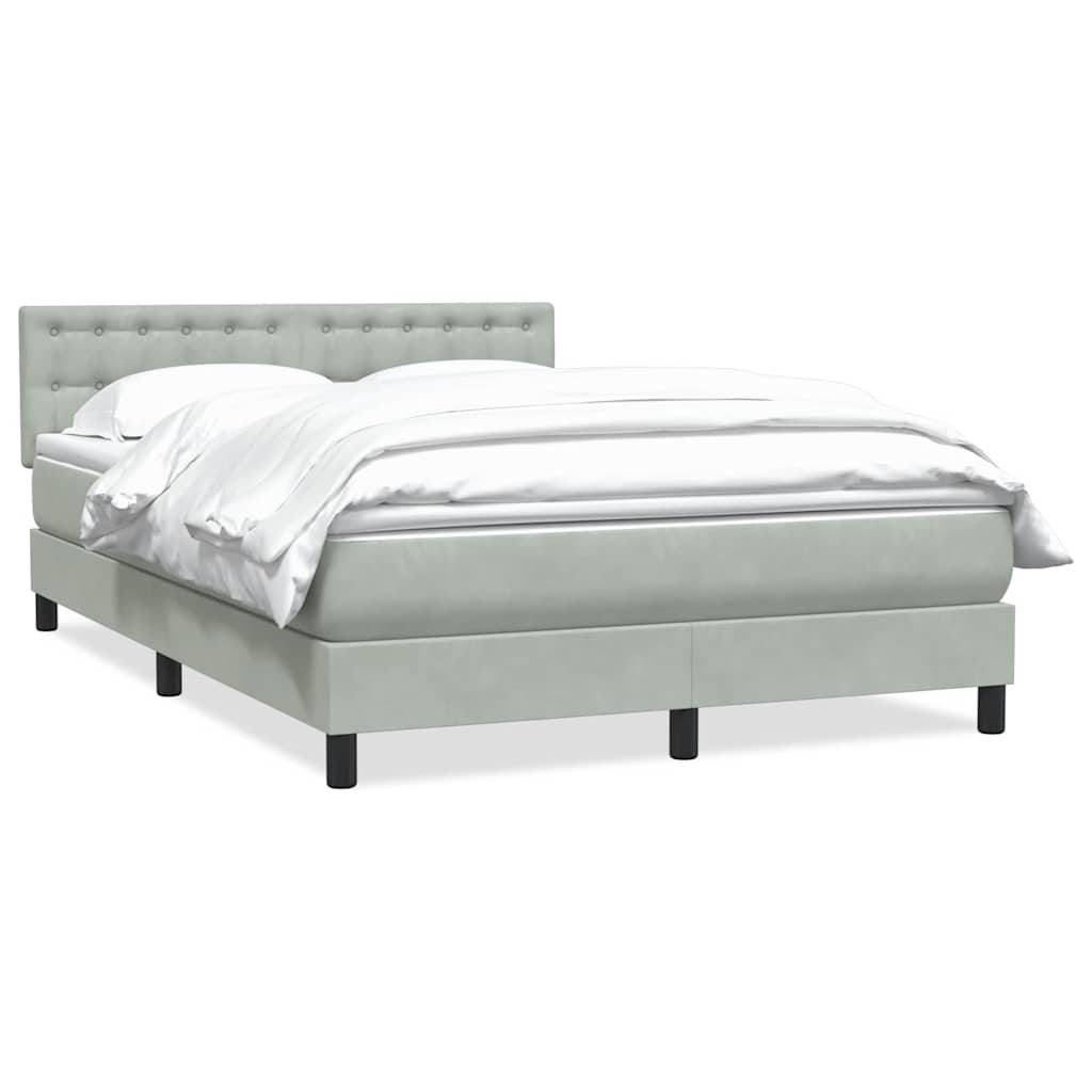 Giroletto a Molle con Materasso Grigio Chiaro 160x220cm Velluto | homemem39