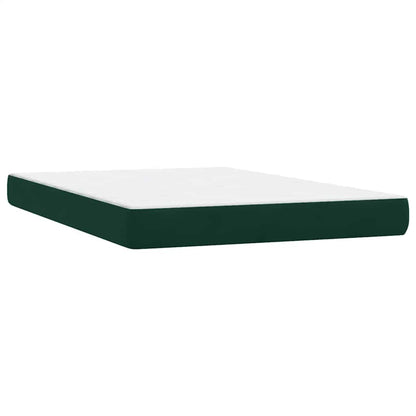 Giroletto a Molle con Materasso Verde Scuro 160x220 cm Velluto | homemem39