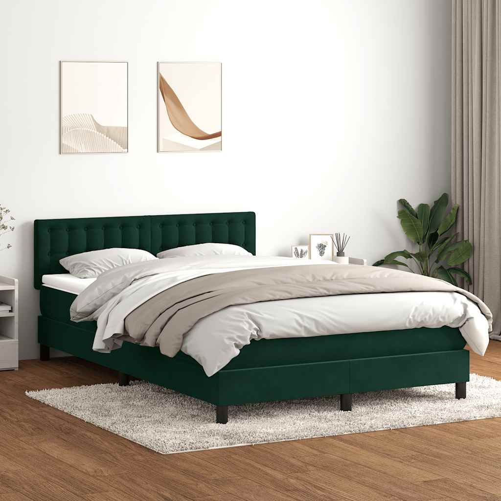 Giroletto a Molle con Materasso Verde Scuro 160x220 cm Velluto | homemem39