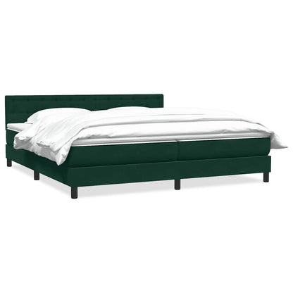 Giroletto a Molle con Materasso Verde Scuro 180x220 cm Velluto | homemem39