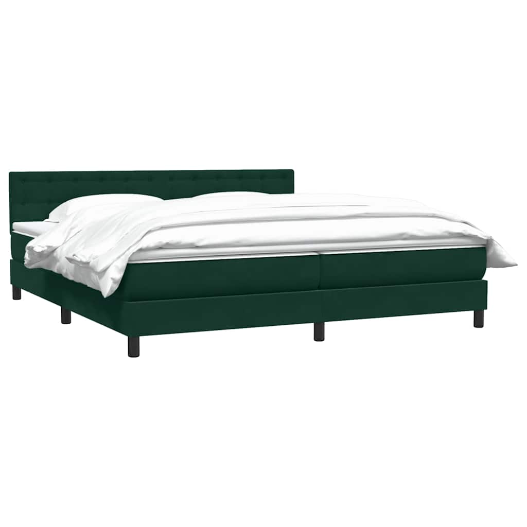 Giroletto a Molle con Materasso Verde Scuro 180x220 cm Velluto | homemem39