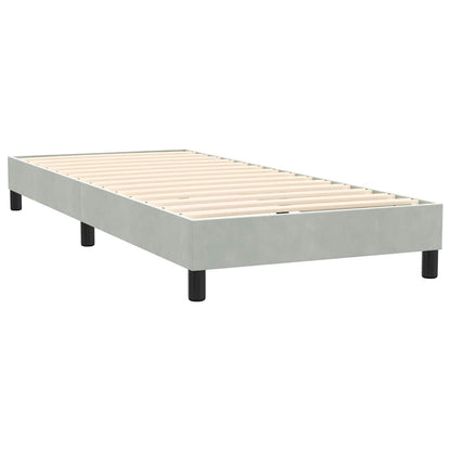 Letto a Molle con Materasso e LED Grigio Chiaro 80x210 cm Velluto | homemem39