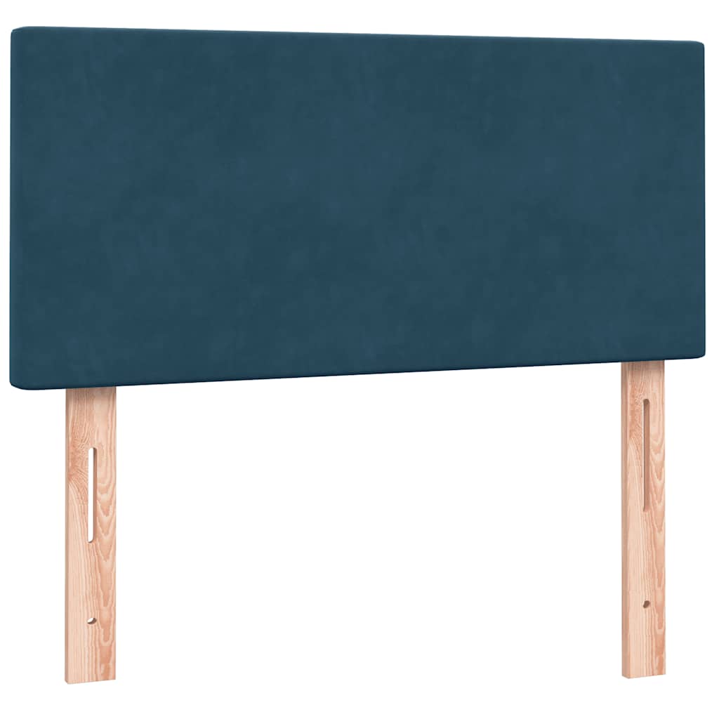 Letto a Molle con Materasso e LED Blu Scuro 80x210 cm Velluto | homemem39