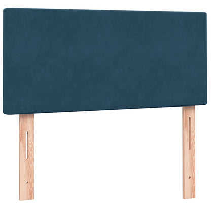 Letto a Molle con Materasso e LED Blu Scuro 80x210 cm Velluto | homemem39