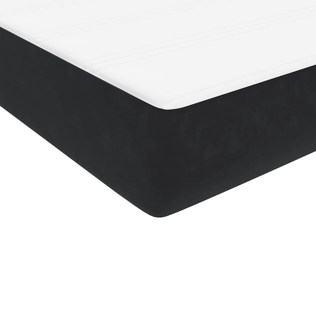 Letto a Molle con Materasso e LED Nero 90x210 cm in Velluto | homemem39
