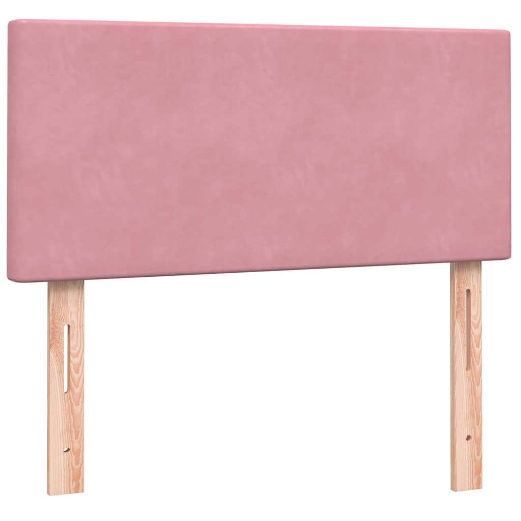 Letto a Molle con Materasso e LED Rosa 90x210 cm Velluto | homemem39