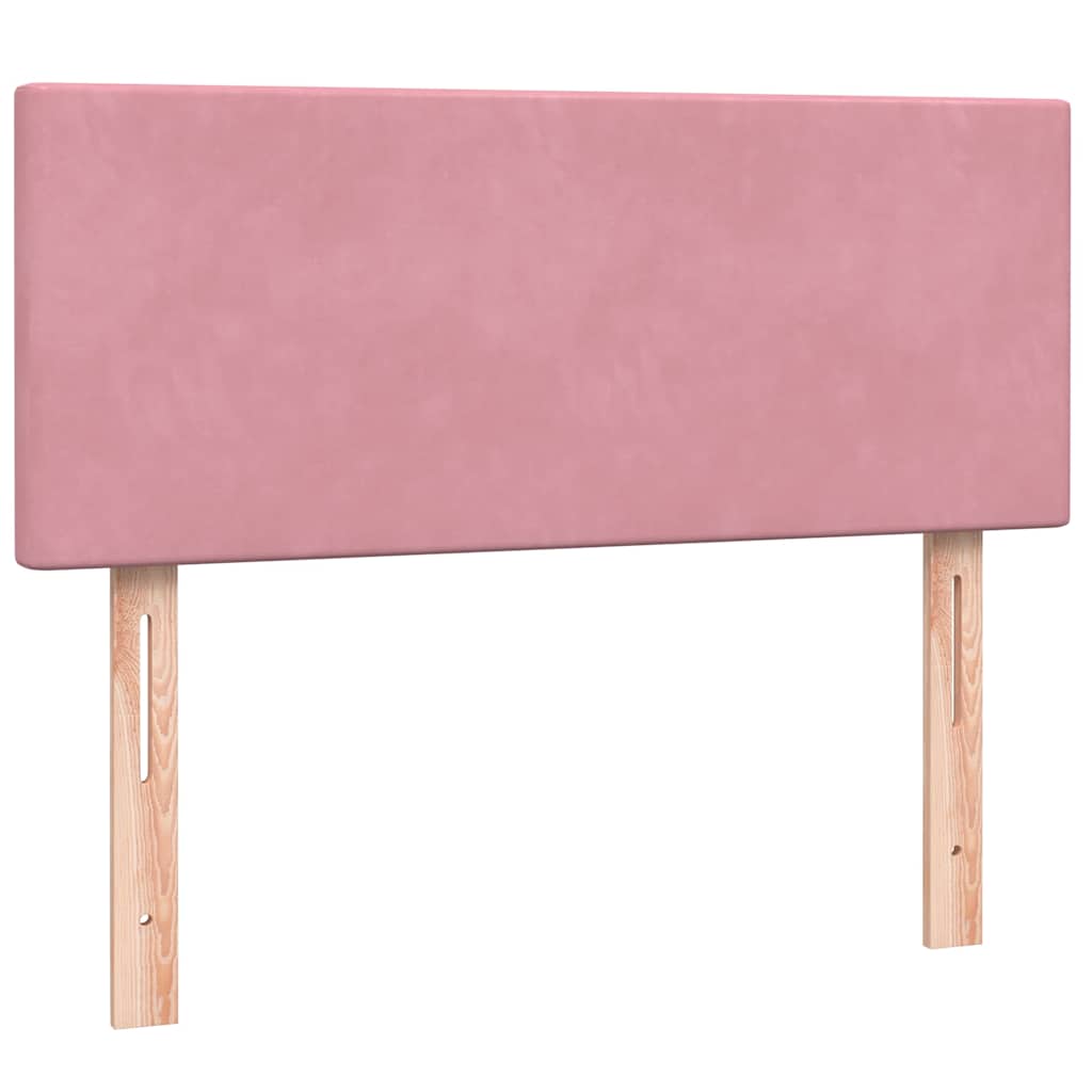 Letto a Molle con Materasso e LED Rosa 120x210 cm in Velluto | homemem39