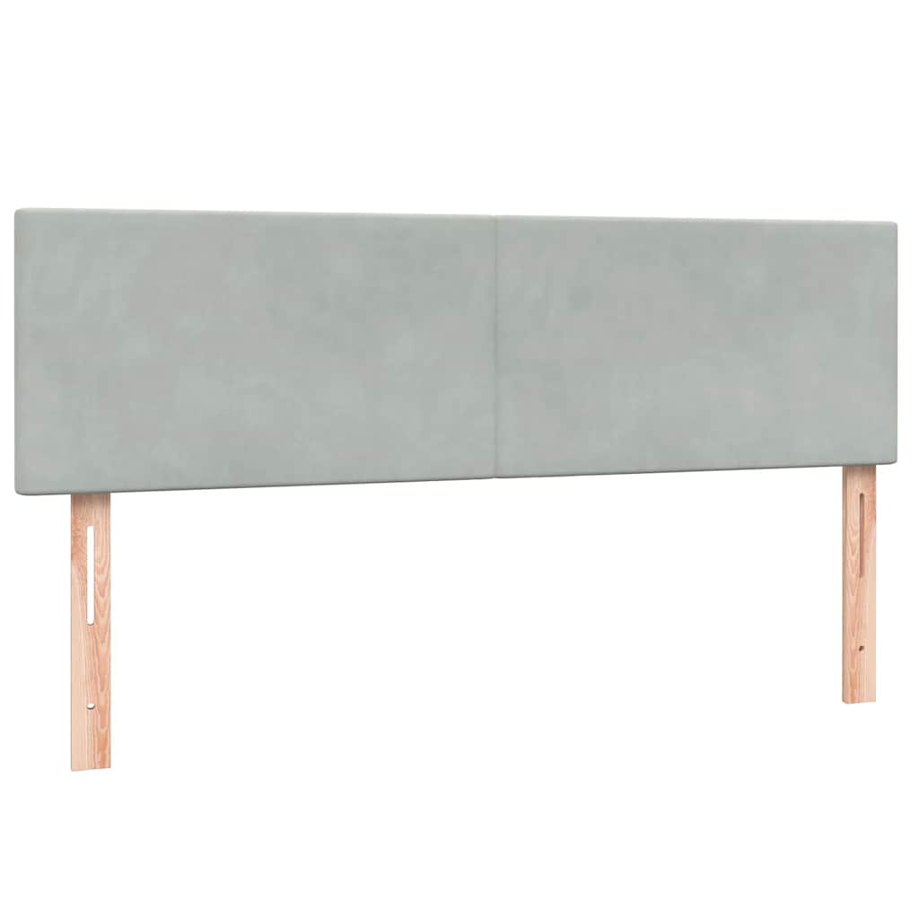Letto a Molle con Materasso e LED Grigio Chiaro 160x210cm Velluto | homemem39
