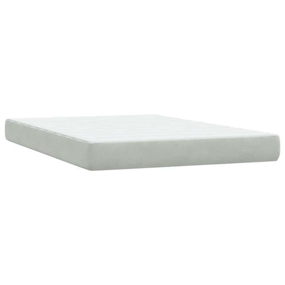 Letto a Molle con Materasso e LED Grigio Chiaro 160x210cm Velluto | homemem39