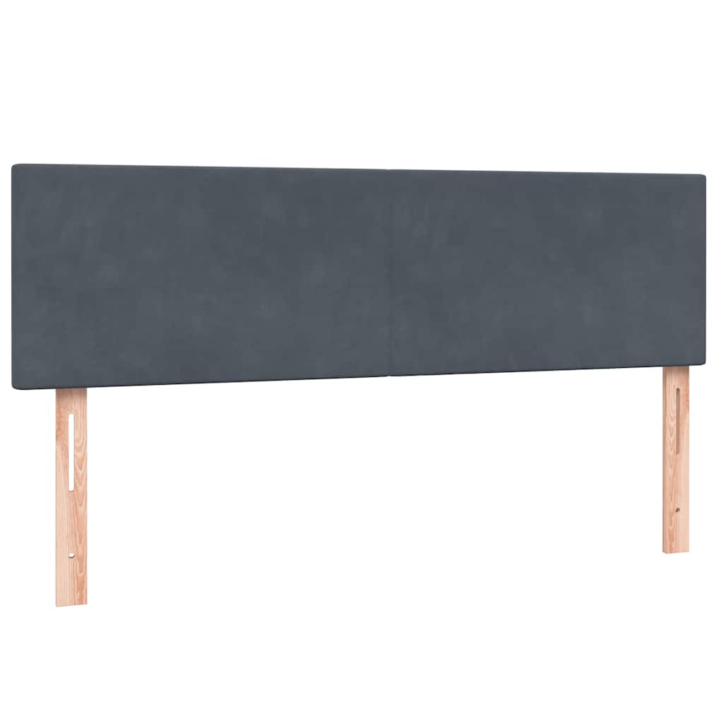 Letto a Molle con Materasso e LED Grigio Scuro 160x210 cm Velluto | homemem39