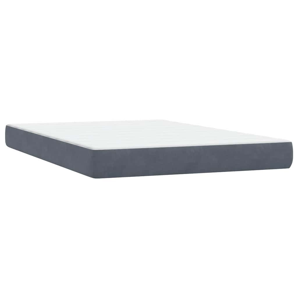 Letto a Molle con Materasso e LED Grigio Scuro 160x210 cm Velluto | homemem39
