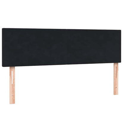 Letto a Molle con Materasso e LED Nero 160x210 cm in Velluto