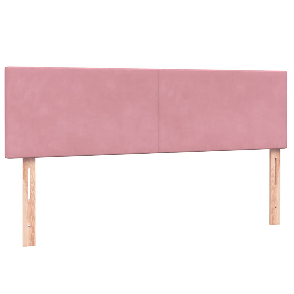 Letto a Molle con Materasso e LED Rosa 160x210 cm in Velluto | homemem39