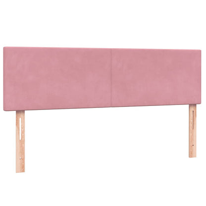 Letto a Molle con Materasso e LED Rosa 160x210 cm in Velluto | homemem39