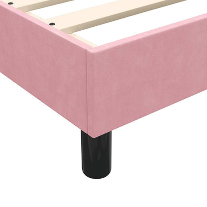 Letto a Molle con Materasso e LED Rosa 180x210 cm in Velluto | homemem39