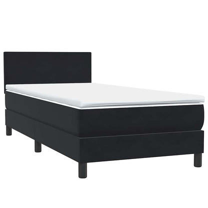 Letto a Molle con Materasso e LED Nero 80x220 cm Velluto