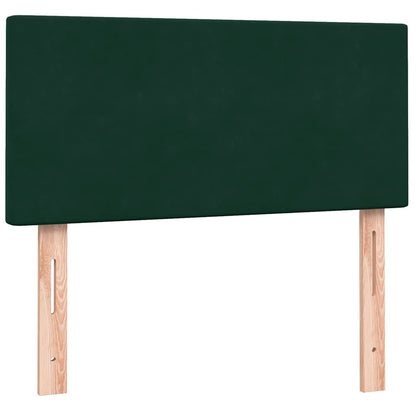 Letto a Molle con Materasso e LED Verde Scuro 80x220 cm Velluto