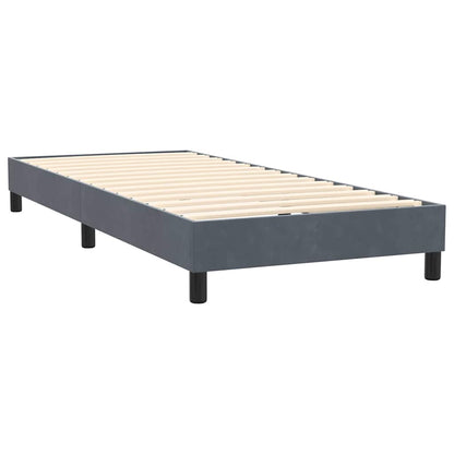 Letto a Molle con Materasso e LED Grigio Scuro 90x220 cm Velluto | homemem39