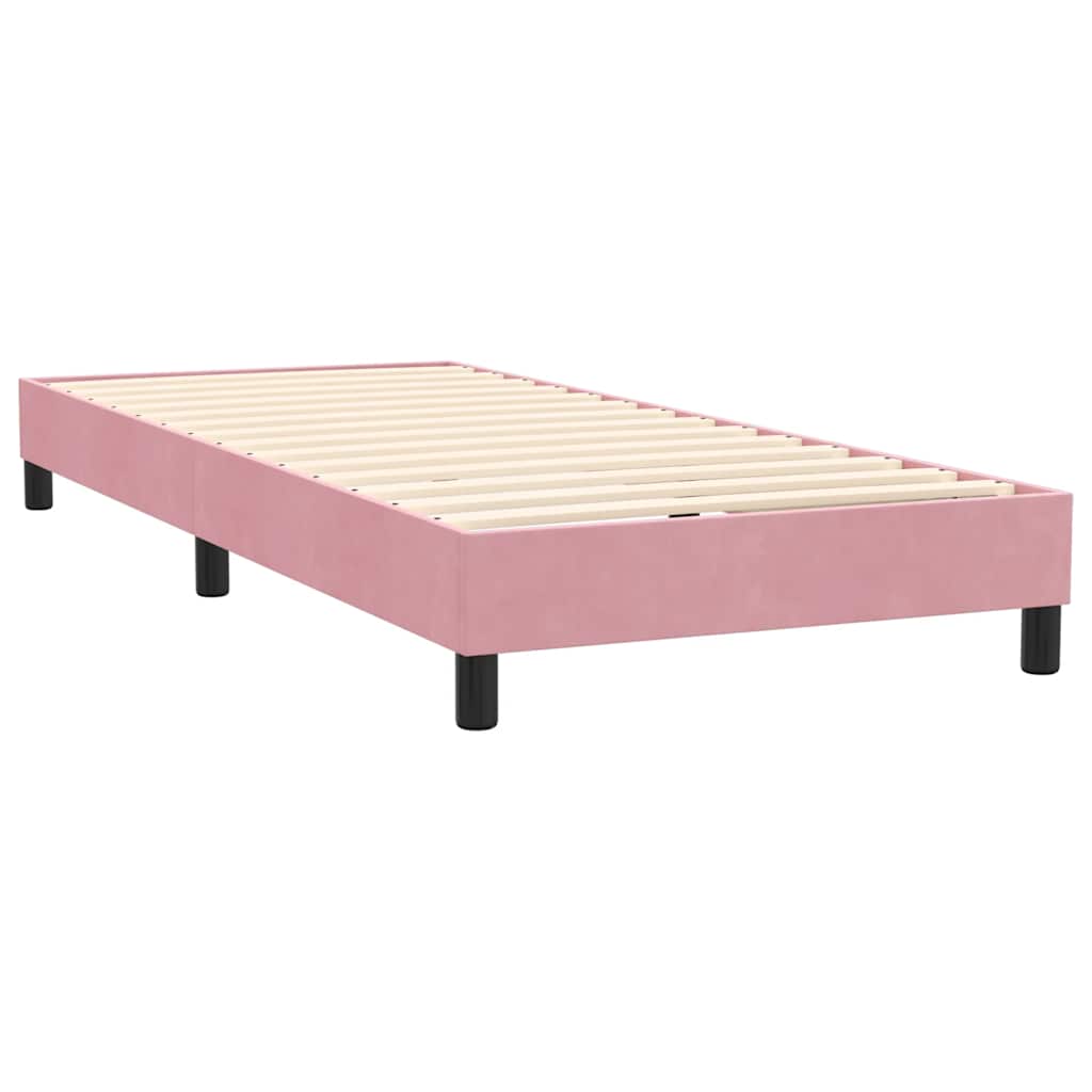 Letto a Molle con Materasso e LED Rosa 90x220 cm Velluto | homemem39