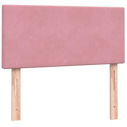 Letto a Molle con Materasso e LED Rosa 90x220 cm Velluto | homemem39