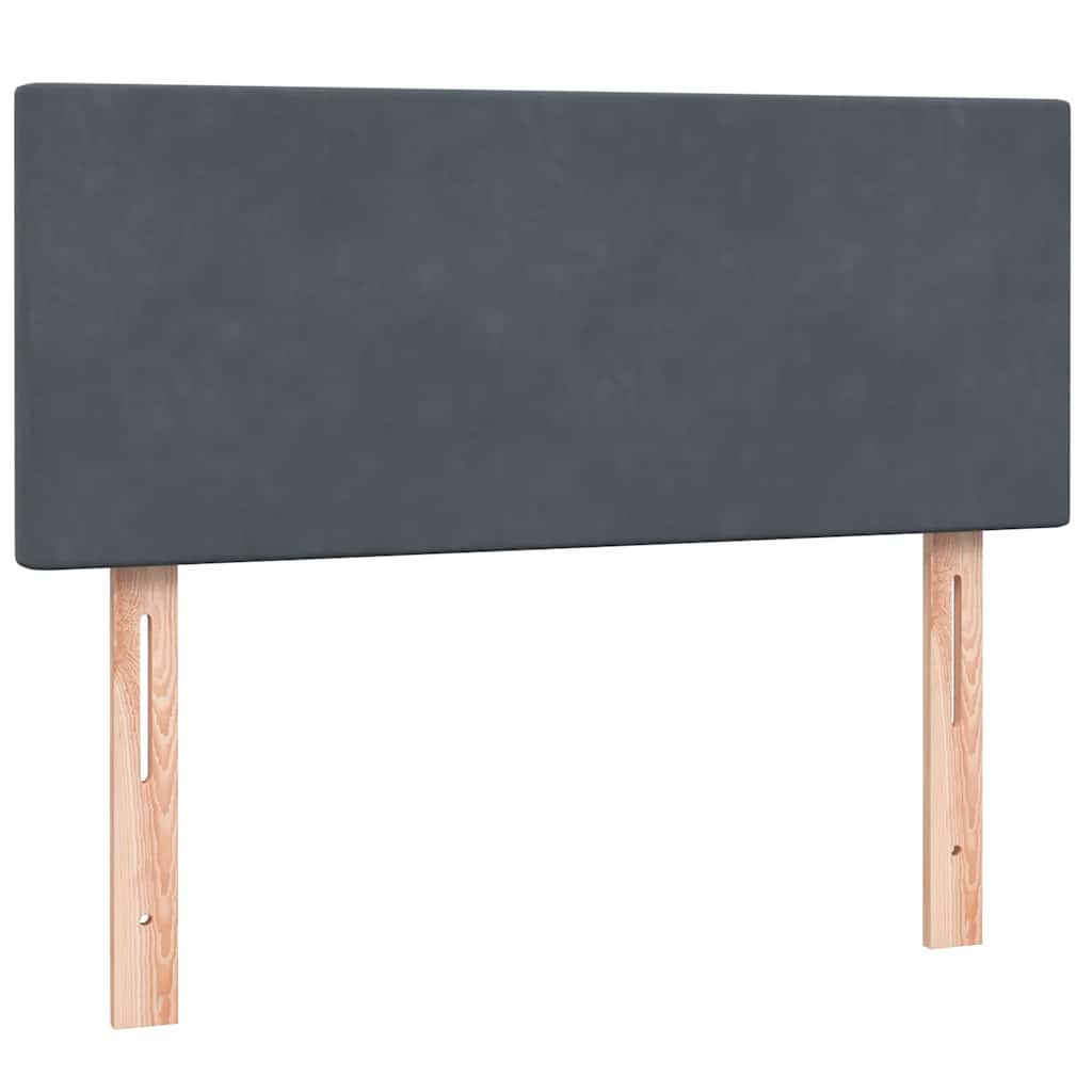 Letto a Molle con Materasso e LED Grigio Scuro 120x220 cm Velluto | homemem39