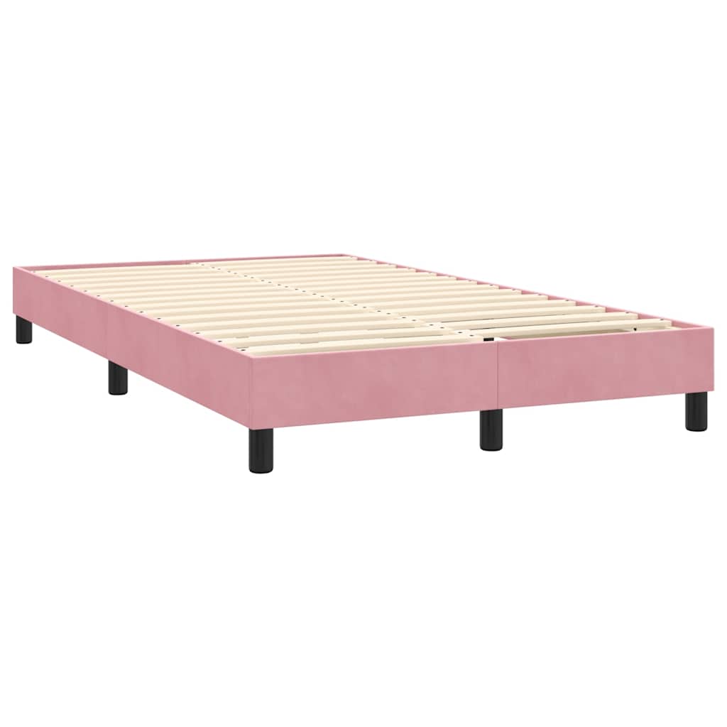 Letto a Molle con Materasso e LED Rosa 120x220 cm in Velluto | homemem39