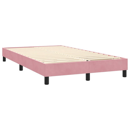 Letto a Molle con Materasso e LED Rosa 120x220 cm in Velluto | homemem39