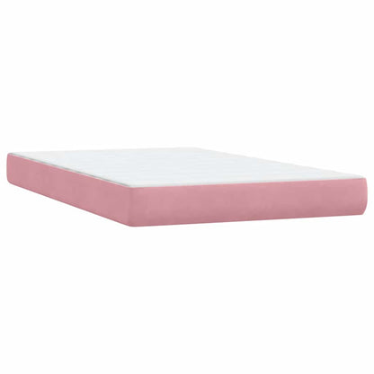 Letto a Molle con Materasso e LED Rosa 120x220 cm in Velluto | homemem39
