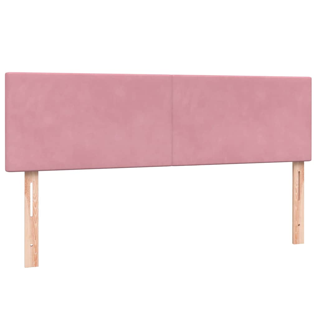 Letto a Molle con Materasso e LED Rosa 140x220 cm in Velluto