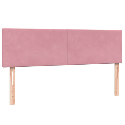 Letto a Molle con Materasso e LED Rosa 140x220 cm in Velluto