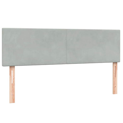 Letto a Molle con Materasso e LED Grigio Chiaro 160x220cm Velluto | homemem39