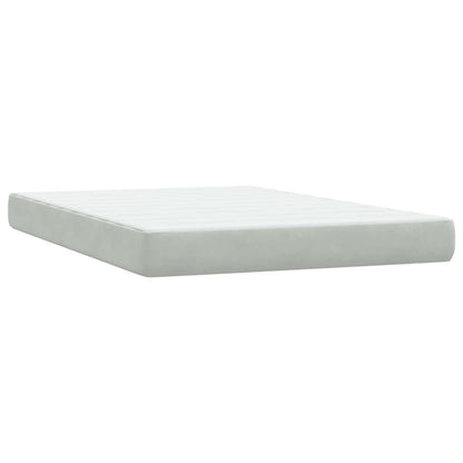 Letto a Molle con Materasso e LED Grigio Chiaro 160x220cm Velluto | homemem39