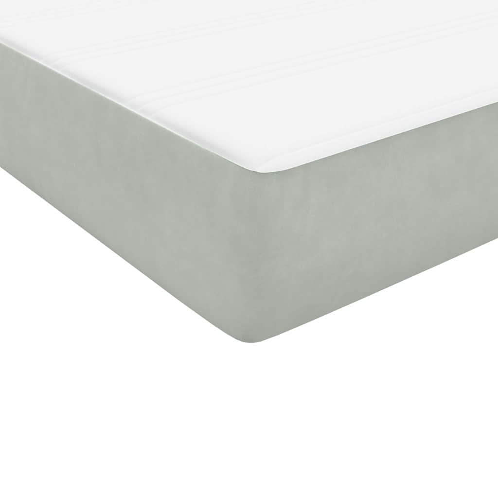 Letto a Molle con Materasso e LED Grigio Chiaro 160x220cm Velluto | homemem39