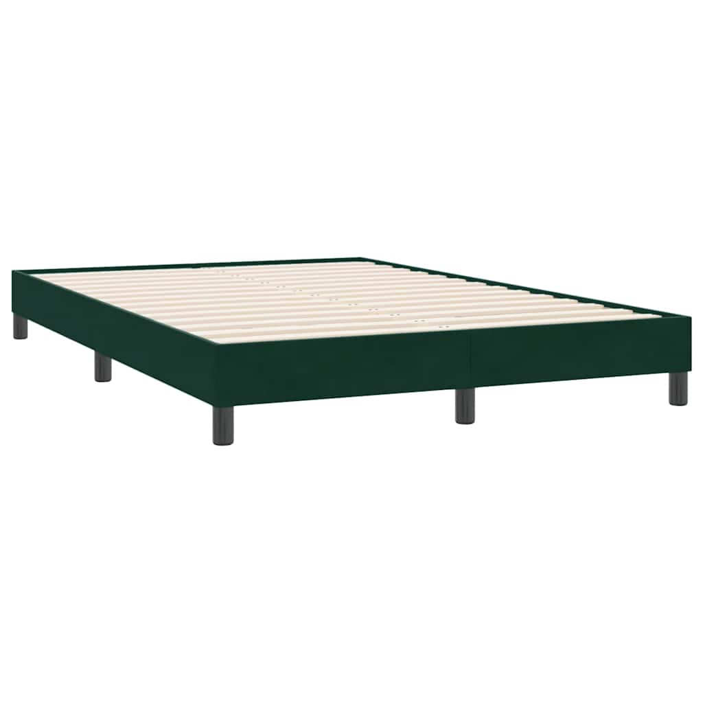 Letto a Molle con Materasso e LED Verde Scuro 160x220 cm Velluto | homemem39