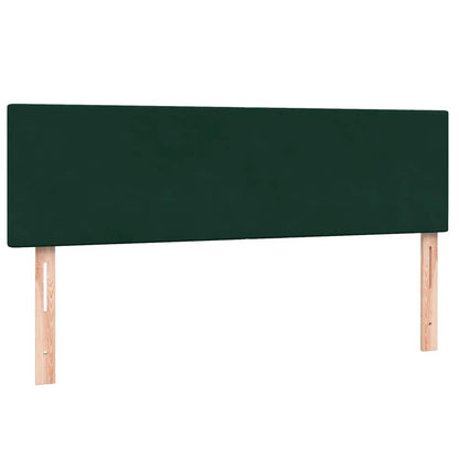 Letto a Molle con Materasso e LED Verde Scuro 160x220 cm Velluto | homemem39