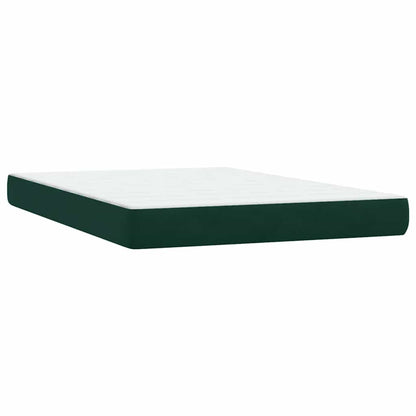 Letto a Molle con Materasso e LED Verde Scuro 160x220 cm Velluto | homemem39