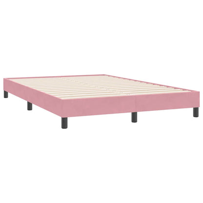 Letto a Molle con Materasso e LED Rosa 160x220 cm in Velluto | homemem39
