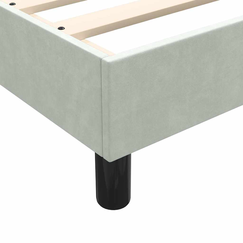 Letto a Molle con Materasso e LED grigio chiaro 90x210 cm Velluto | homemem39