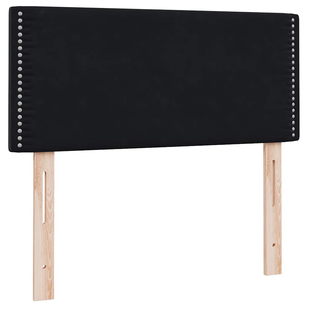Letto a Molle con Materasso e LED Nero 90x210 cm in Velluto | homemem39