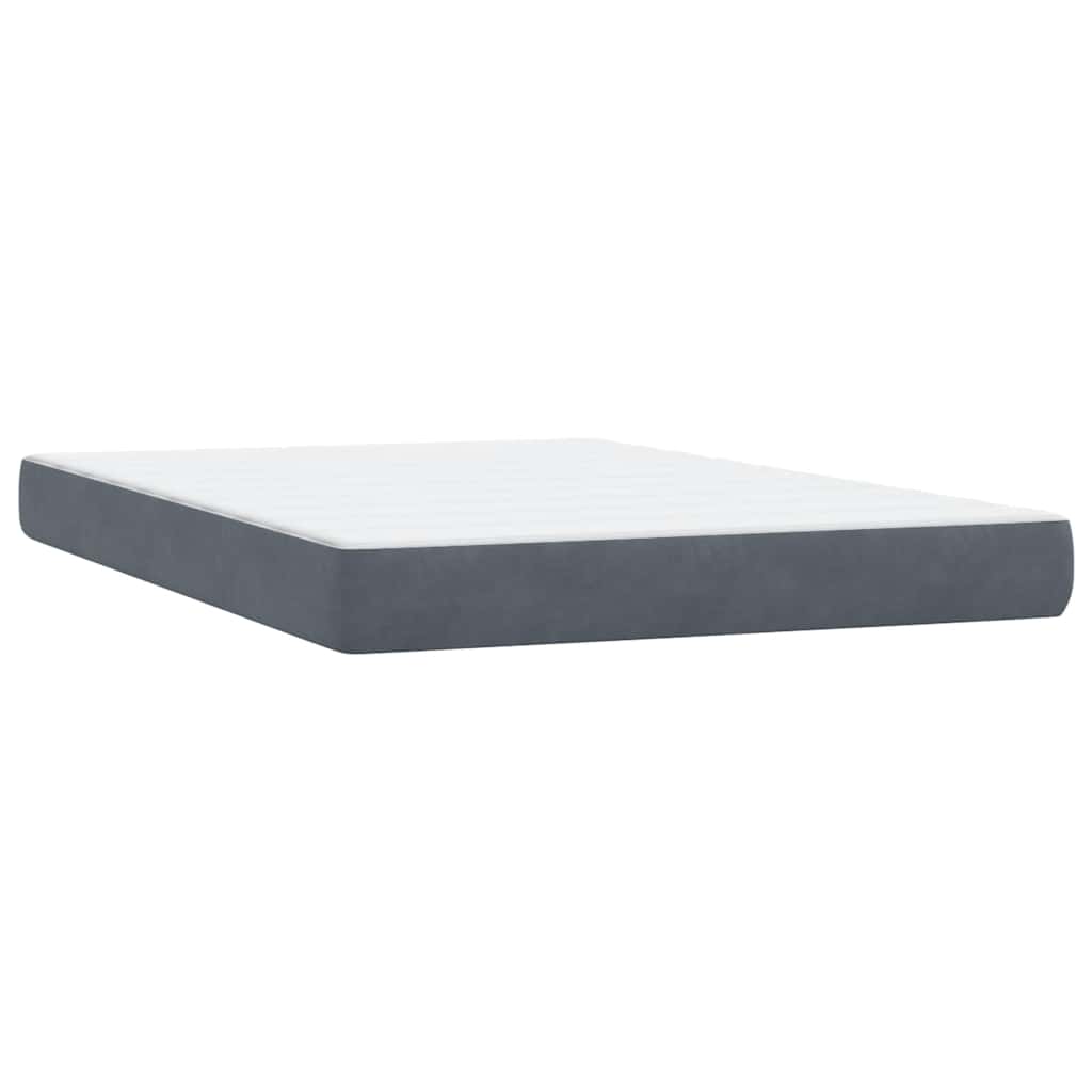 Letto a Molle con Materasso e LED Grigio Scuro 160x210 cm Velluto | homemem39
